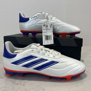 Adidas NEW Copa Pure 2 Club FG J Soccer Cleats White  Blue Solar Red Sz 6 Junior